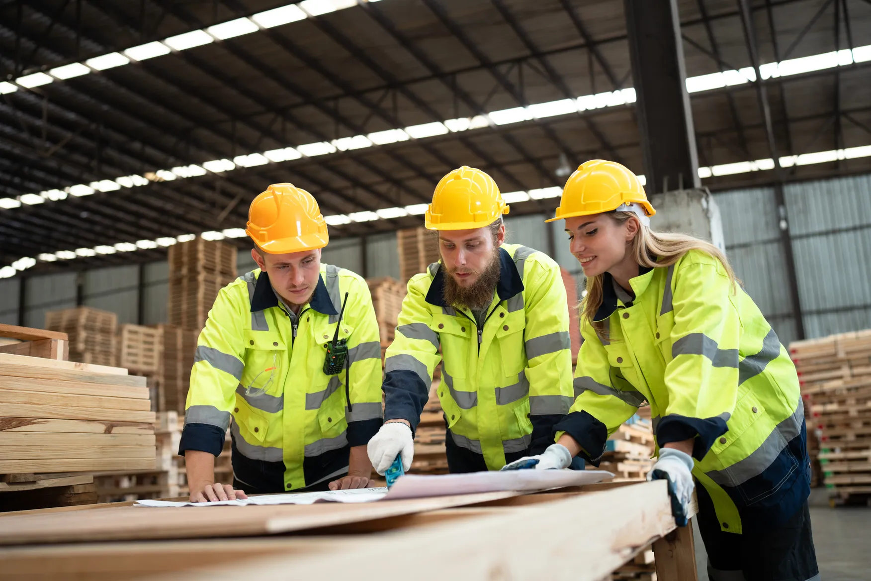 traineeship high vi vest blue-collar worker clothing construction construction worker engineer hard hat helmet high-visibility clothing indoor person workwear FACES